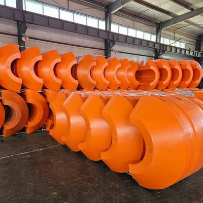 Schlagfestes HDPE-Rohrfloater in gelb/orange mit Rotationsformproduktion